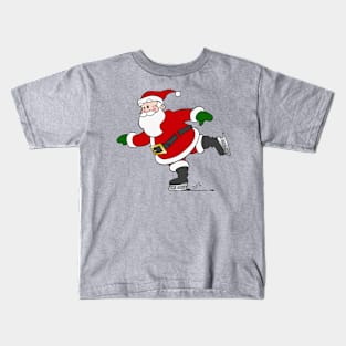 Skating Santa Claus Kids T-Shirt